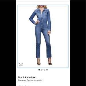 Good American Exposed Zip Denim Jumpsuit